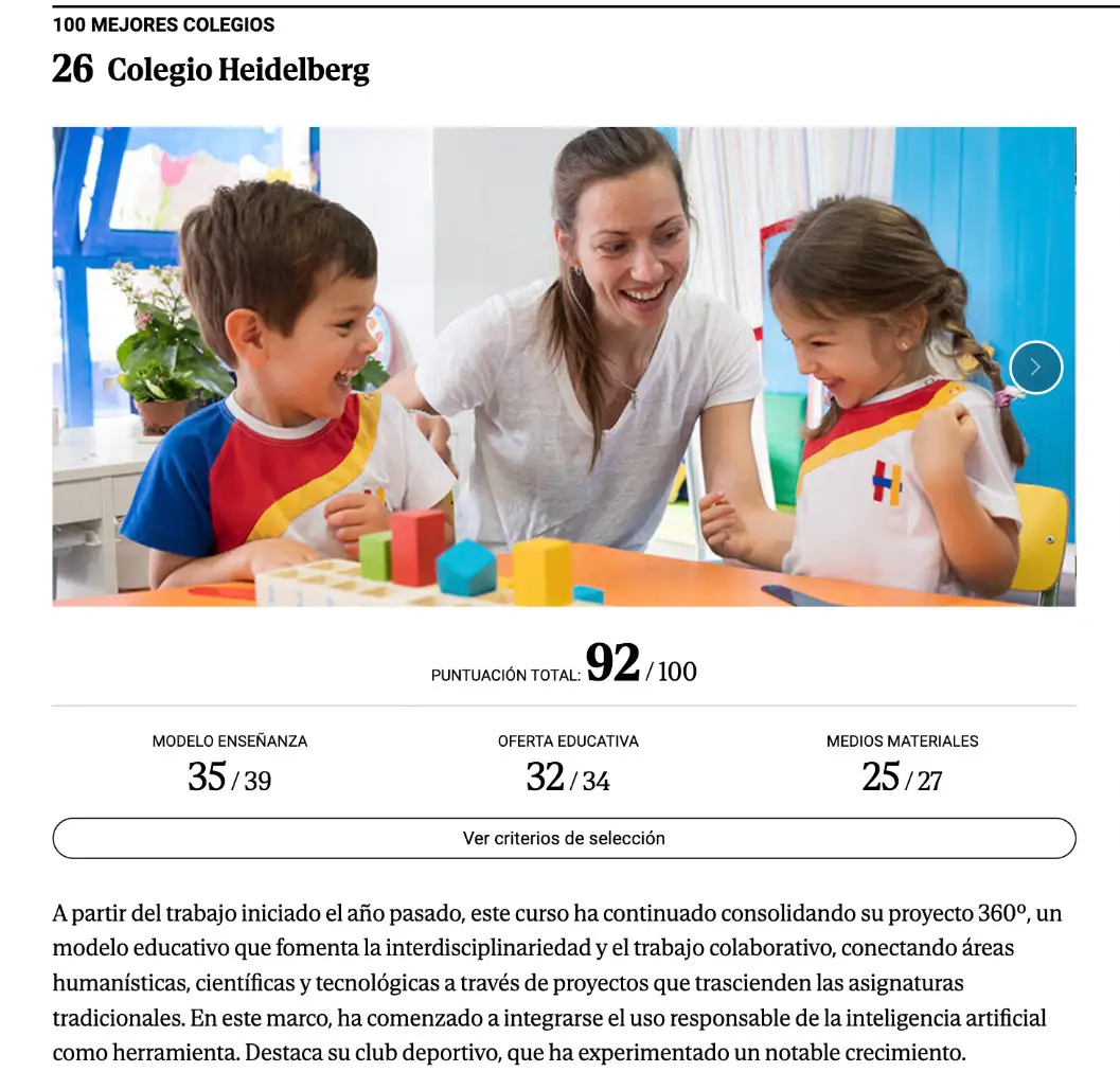 Mejor Colegio de Canarias y 26º de España